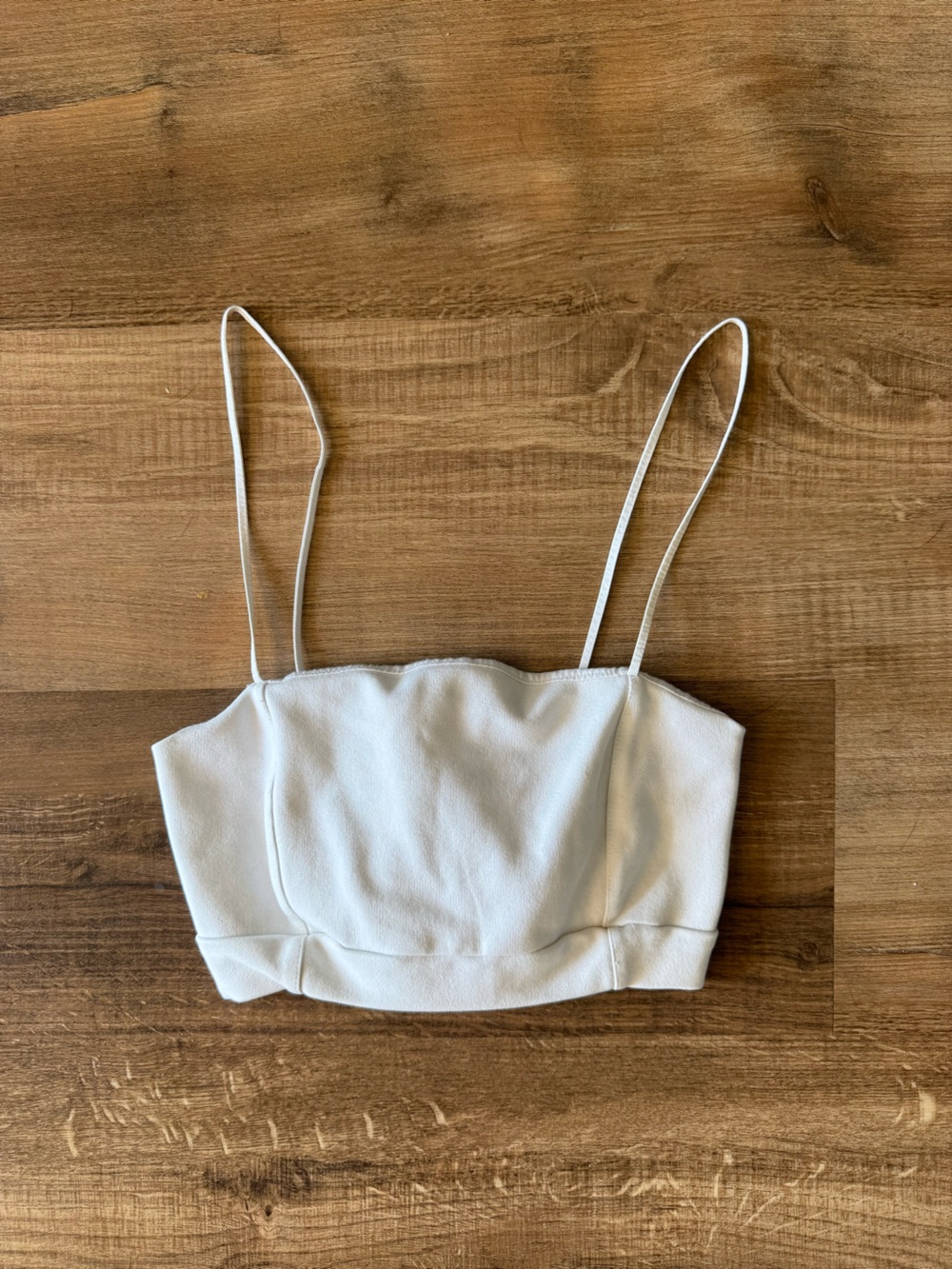Zara White Cropped Spaghetti Strap Tank Top